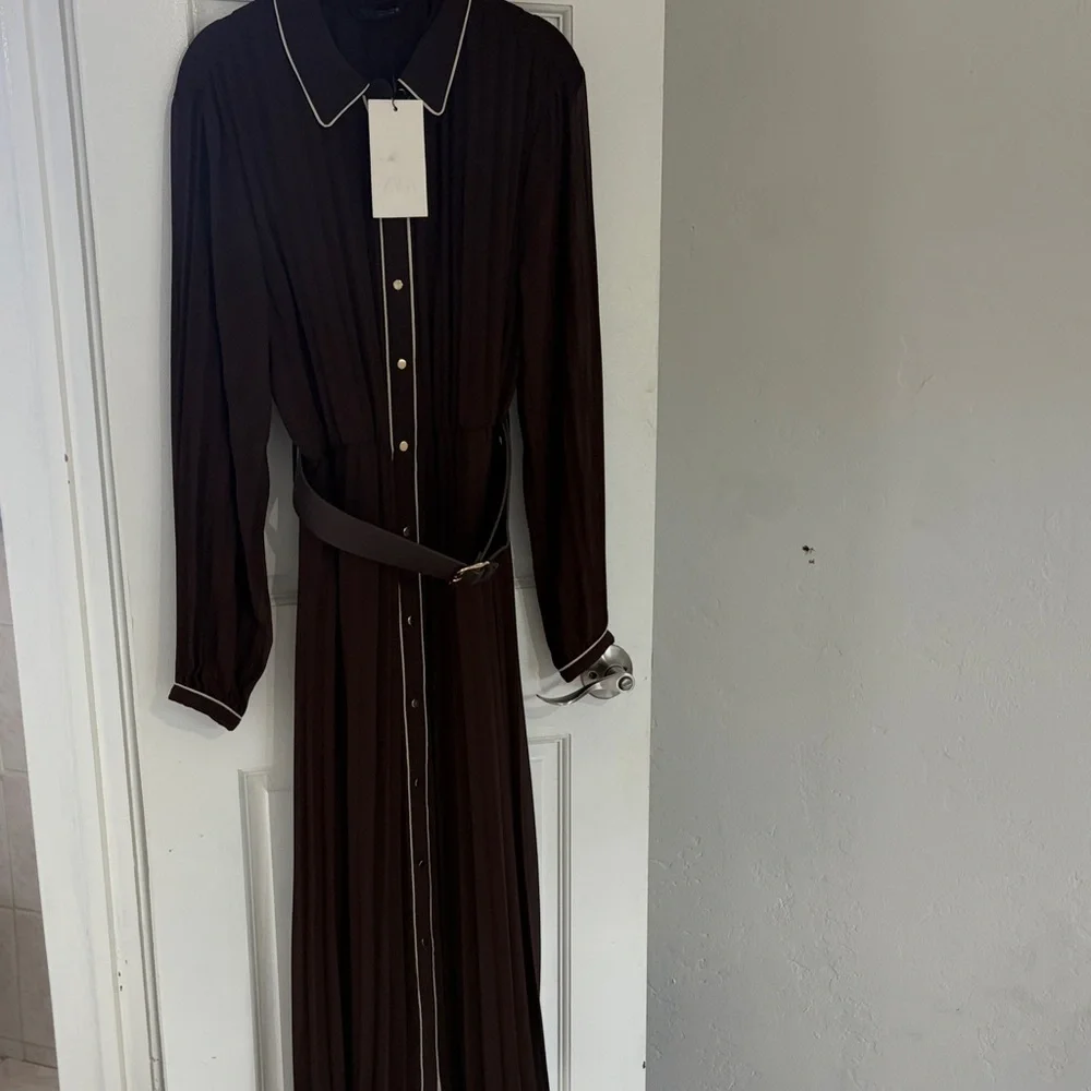 Zara Chocolate Long Sleeve Dress - Picture 4 of 4